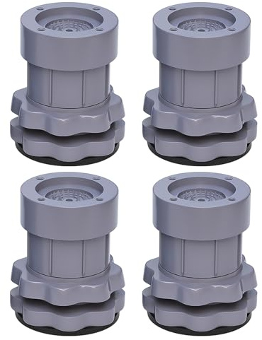 Washing Machine Leveler - Vibration Dampening Feet Set, Non Slip Adjustable Base Pads | Reusable Support Legs For Washer Dryer Stability, Minimise Floor Damage And Noise, Ideal For Tile Wood Carpet