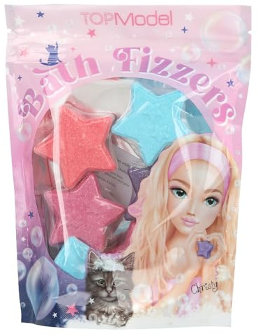 Depesche 13828 TOPModel - bombe da bagno Beauty and Me, 8 bombe da bagno in rosa, blu e viola, a forma di stella e con diverse fragranze