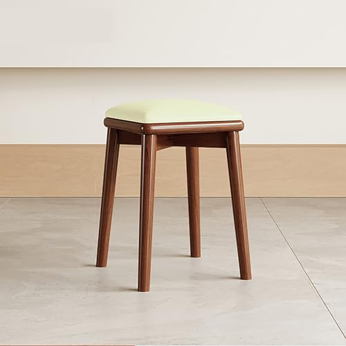 Juego de 2 taburetes de bar de nogal sin respaldo de 18 pulgadas, sillas de cocina y comedor de madera maciza, taburetes de mostrador para muebles modernos del hogar, dormitorio, tocador