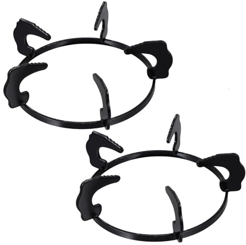 Hemobllo Soporte para Wok y Sartenes de Gas 2 Piezas 18,5 Cm Hierro Fundido para Cocina Quemador Redondo Empotrado Uso Doméstico y Profesional