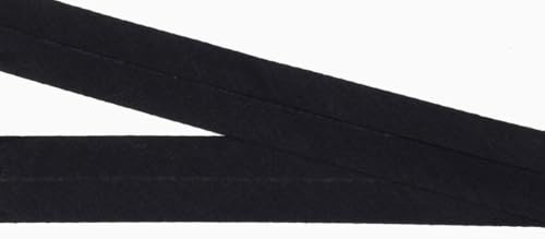 Generisch 5 m Baumwollschrägband schwarz 30 mm vorgefalzt