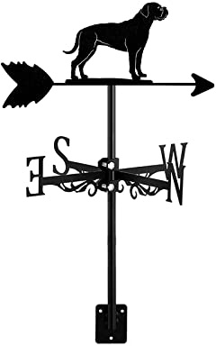 Garten Wetterfahne dekorative Windfahne aus Gusseisen Hundemotiv Richtungsanzeiger mit Dachmontage Metallskulpturen Dekorationen für den Außenbereich Bauernhof Hof Haus Terrasse Rasen Havaneser-Hund