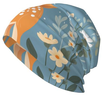 WBQLSL Kitz Print Brimless Strickmütze: warme Mütze für Zuhause, Pendeln, Reisen und Skifahren, Schwarz