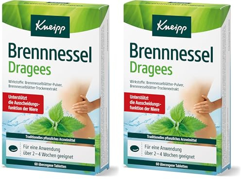 Kneipp Brennnessel Dragees - Traditionell pflanzliches Arzneimittel - Unterstützt die Ausscheidungsfunktion der Niere (Packung mit 2)