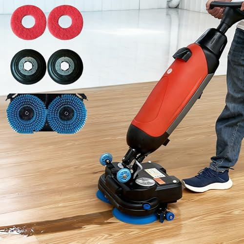 RETRIN Autolaveuse-Sécheuse électrique Autoportée,Largeur De Nettoyage 43 Cm,Double Réservoir 4,5L + 7,5L,Capacité De Nettoyage 1115 M²/H,240 TR/Min,pour Parquets, Carrelages,Terrazzo,Marbre