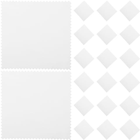 Milisten Lot de 50 Chiffons de Nettoyage en Daim Blanc 8x8 Cm pour Bijoux, Argenterie et Écrans, Chiffon Microfibre pour Polissage et Entretien de Lunettes, Montres et Objets Délicats,