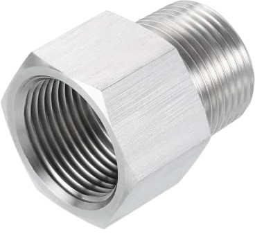 Mandouer 3/4 NPT Male to 3/4 G Female Thread Adapter, SS304 Pipe Fitting | 304 stainless steel npt to bsp hex adapter, corrosion resistant for water air oil fuel hydraulic, 1pc
