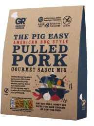 Gordon Rhodes' Pig Easy American Style BBQ Pulled Pork Gourmet Recipe Sauce Mix.. Easy to Prepare - Gluten-Free & Suitable for Vegetarians (1 x75gm)