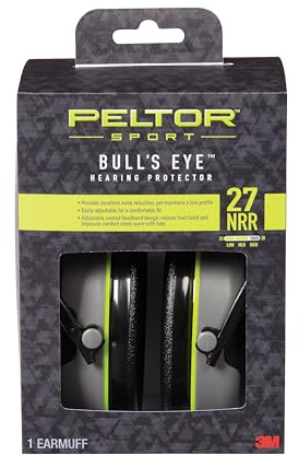 Peltor Sport Bull's Eye Hearing Protector, Noise Reduction Rating (NRR) 27 dB, Lightweight Design For Comfort & Extended Wear, Features Low Profile Design Ideal For Shooting & Hunting (97041-PEL-6C)