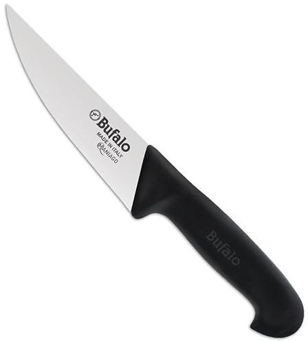 Coltello per Pelare Lama 18 cm Bufalo Emilia S42/18 Manico Nero