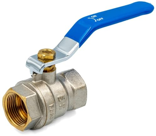 KNM TRADE Kugelhahn 3/4 Mit Hebelgriff Messing Sandgestrahlt Grau | Trinkwassergeeignet, PTFE-Dichtung, bis 120°C, Innengewinde