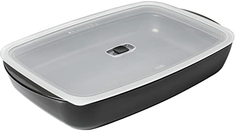 KUHN RIKON EASY Ofenform Glas beschichtet mit Deckel gross 3.6 L, Glass