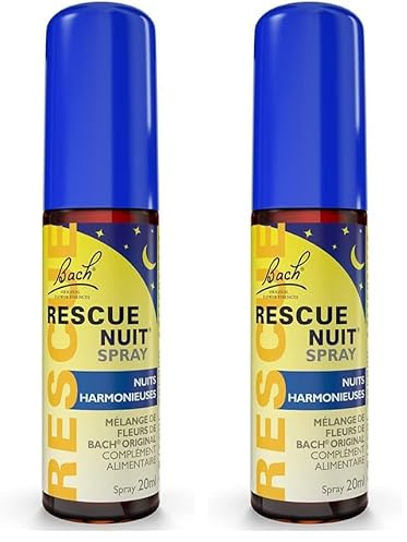 Rescue Nuit Spray, Lacher prise la nuit pour un reveil serein, Vegan, Complément alimentaire, 1 Spray x 20 ml (Lot de 2)