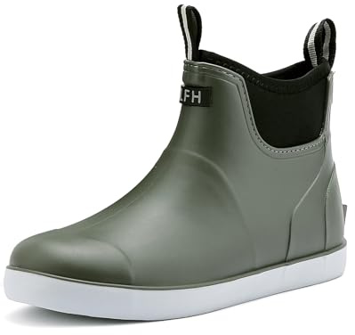 CKWLXQY Men's Deck Boots, Waterproof Ankle Rain Boots Men Anti-Slip Traction, Outdoor Rubber Fishing Garden Boots High-Performance Shoes for Farming