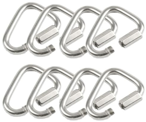 HOUSON 8PCS M5 Delta Quick Link, 304 Edelstahl Dreieck Karabiner Kettenverbinder Schraubverschluss Karabiner Clips