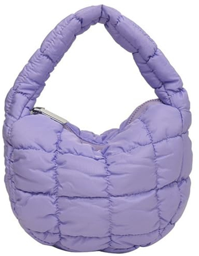 Tellrain Sac à main mini pour femme - Sac bandoulière matelassé mignon avec motif bulles - Pochette crépusculaire Y2k - Sac à poignée, violet, Small