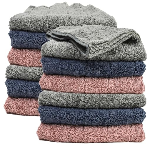 various Bayeta de Microfibra Limpieza 12 Unidades,Toalla Trapos de Limpieza Reutilizazbles,Paños de Limpieza Lavable sin Rayas sin Pelusa para Casa, Cocina, Coche,Multicolor 30x40cm