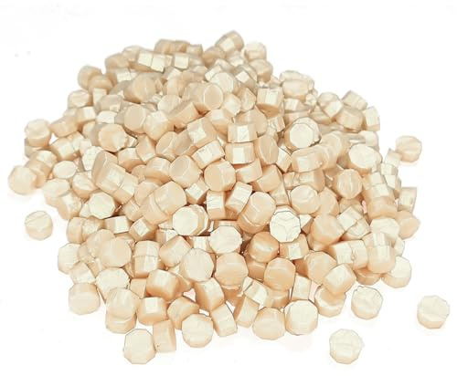 Wachs Achteckig Wachssiegel Stempel, 500 Stück siegelwachs Perlen, für Vintage Siegellack und Brief, Einladungen, Karten, Paket Geschenk (Perlweiß, 500)