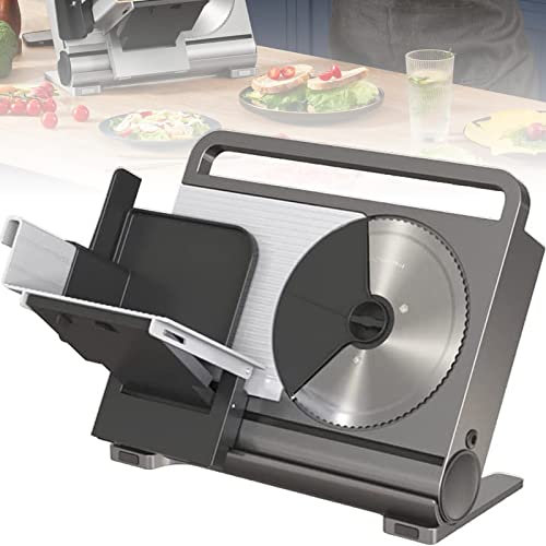 SmPinnaA Affettatrice Elettrica per Carne, Taglierina Pieghevole per Pomodoro, Prosciutto, Anguria, Torta, Affettatrice per Verdure, Spessore Regolabile, Tritacarne, Sicuro E Pratico, Facil