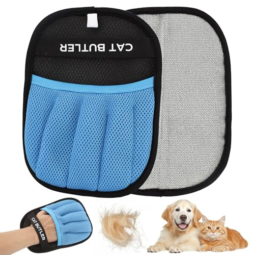 JCGJC Electrostatic Pet Hair Remover Glove, 2025 Upgraded Pet Grooming Cleaning Gloves for Dog & Cat, Static Double Sided Pet Hair Removal Mitt for Couch Furniture Carpet, Car Seat