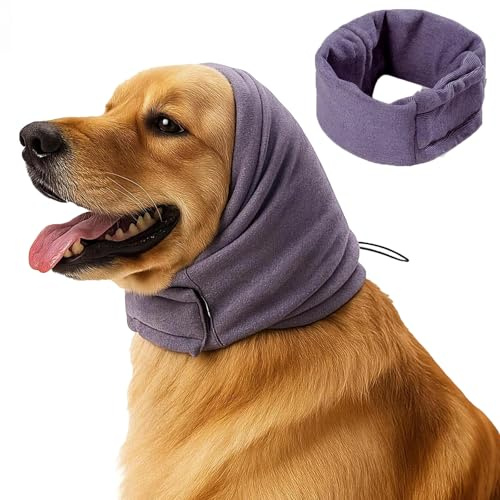 Gehörschutz Hund, Ohrenschutz Für Hunde, Hunde Ohrenschutz Mit Verstellbarem Klettverschluss, Beruhigender Kapuzenpullover Für Lärmreduzierung Und Angstlinderung, Größe M (35-48cm), Dunkellila