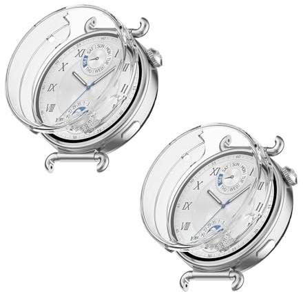WIIKAI 2 st fodral för Huawei Watch GT 6 TPU-plätering allomfattande skyddande klockfodral skyddsfodral.(klar)46 mm