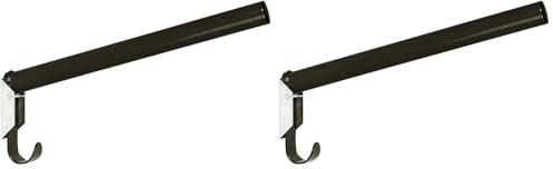 Kerbl Sattelhalter, Sattelaufbewahrung, mit Trensenhalter, schwarz, Metall lackiert, 44cm, Reiter, Reiterin, klappbar, zum Anschrauben (Packung mit 2)