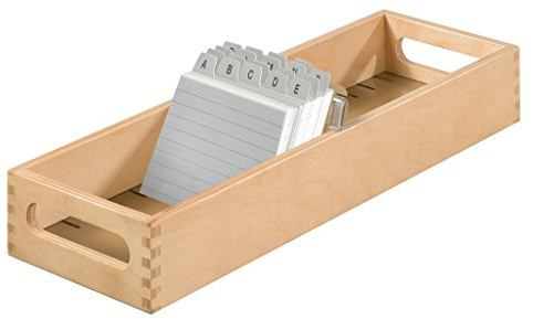 HAN 1007-0 Karteikarte aus Holz im Querformat, Natur, DIN A7 - für 1.500 Karteikarten