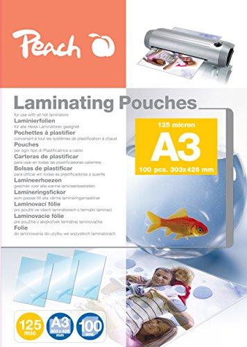 Peach Laminierfolien A3 100 Stück 2 x 125 mic (250µm) glänzend - Ultrastark