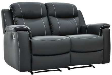 Vente-unique Relaxsofa Leder 2-Sitzer - Anthrazit - Evasion