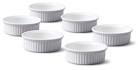 WM Bartleet & Sons 1750 TSET43 Set of 6 Traditional Porcelain Mini Ramekins 6.5cm Diameter with – White