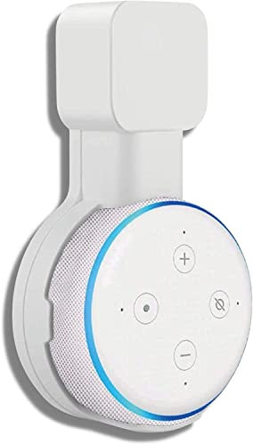 Sintron Soporte de Pared Blanco para Echo Dot 3, Alexa Accesorios Smart Home Outlet Soporte de Montaje en Pared para Echo Dot 3.ª Generación, Accesorios para Ahorro de Espacio sin Cables desordenados