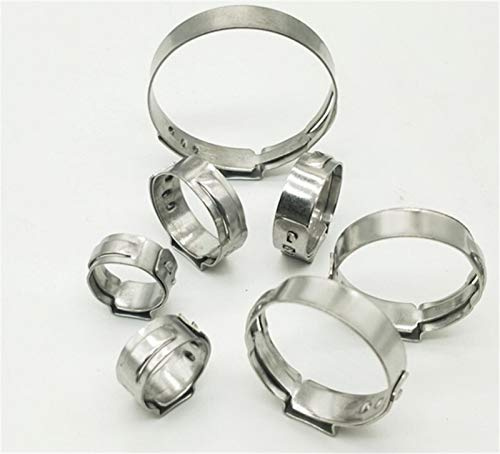 Jeu de colliers de serrage, Grande taille for choisir collier de serrage, 10PCS en acier inoxydable 304 unique oreille Colliers de serrage Assortiment Kit simple (Size : 26.9 30.1mm)