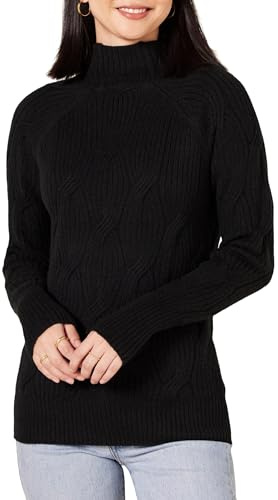 Amazon Essentials Women's Soft Touch Cable Knit Funnel Neck Chunky Jumper