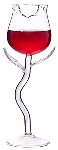 CUSROS Copa De Vino Hermosa Base Estable Cáliz En Forma De Rosa Transparente para Uso Doméstico Transparente