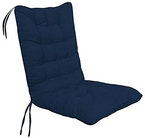 SWECOMZE Hochlehner Auflagen Waschbar | Gartenstuhlauflagen Stuhlkissen Sitzkissen und Rückenkissen für stühle - 40 * 90 cm - Outdoor und Indoor (Marine)