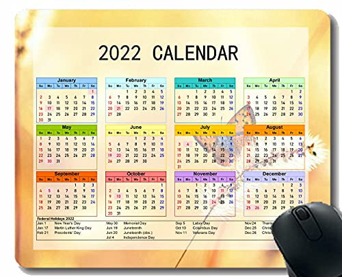 Spezielles Design 2023 Kalender Mauspad, Schmetterling Gras Licht Flug Anti Slip Gummi Mousepads