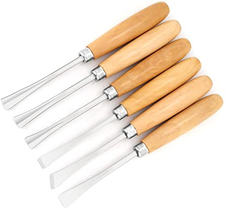 Scalpelli Per Legno, Set 6 Di Scalpello La Lavorazione Del Legno Professionali Coltello Con Manico Pratica Intaglio Carpenteria Lame Premium Adatto Rifilatura Dei Bordi Craft Principianti Fai Da Te