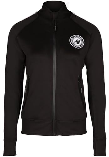 Gorilla Wear - Montana Track-jacka – svart – bodybuilding sport vardag med logotryck lätt och bekväm för optimal rörelse av polyester elastan