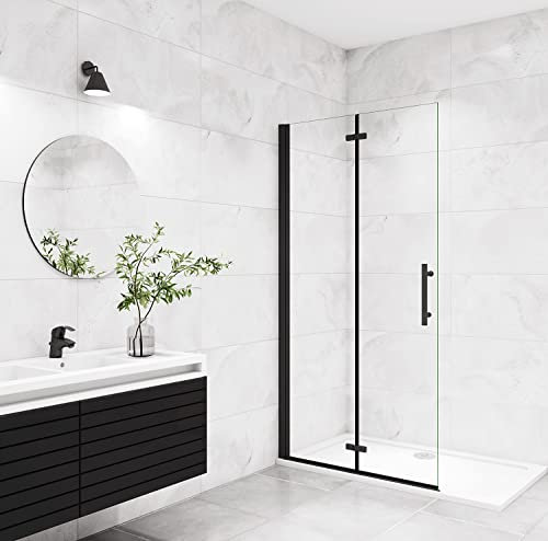 Aica Sanitär Walk-in Dusche Nano ESG Glas Duschwand Duschabtrennung Duschtür Faltbar Drehbar H195cm