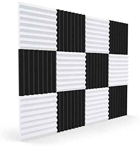 12 Stück Akustikschaumplatten, Schalldämmung, Schalldämmung, Schalldämmkissen, für Studio, Decke, Spielzimmer, 2,5 x 30 x 30 cm