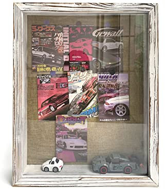 WANLIAN 40,6 x 50,8 cm, extra große Schattenbox, Schattenfugenrahmen, Schaukasten, super tiefe Vitrine, für Fotos, Souvenir-Kollektion (rustikales Weiß)