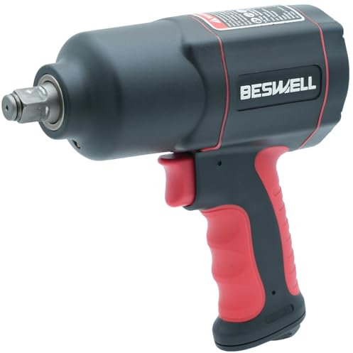 BESWELL® 1/2 High Torque Air Impact Wrench with Up to Real 1180 Foot-Pounds Max Loosen Torque Output-BW-112BN
