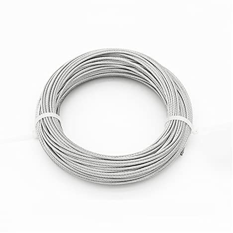 Drahtseil Durchmesser 0,5-5mm, 20 bis 100 Meter 304# Edelstahl Draht Seil weiches Kabel Angeln Wäscheleine Heben Rostfestes Kabel (Color : Diameter 3mm, Size : 100M)