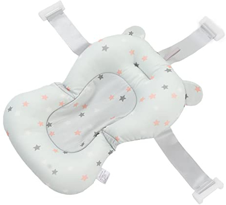 Almohada De Baño Flotante Para Bebé, Tapete Para Baño De Bebé Ajustable Súper Suave, Almohada De Baño Para Recién Nacido, Asiento De Soporte Para Baño Antideslizante, Protector De(Azul claro)