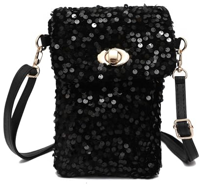 Ever Bloom kleine Damen Umhängetasche Party Handtasche mit Glitzer