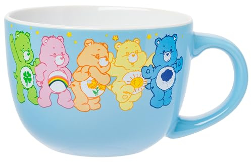 Silver Buffalo Care Bears Suppentasse aus Keramik mit Glücksbär, Cheer Bear, Friend Bear, Funshine Bear und Mürrischer Bär, 680 ml