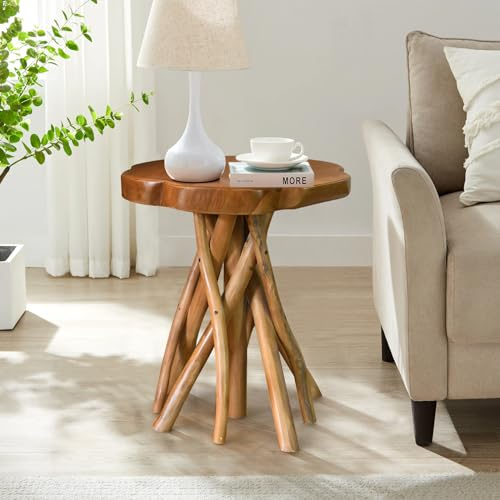 WELLAND Solid teakplatta levande kantbord