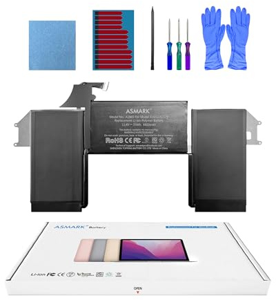 ASMARK Akku für MacBook Air A2179, 13 Zoll, 2020, A1965 Batterie | 11,4V 4800mAh 55Wh, EMC 3302, bis zu 1000 Zyklen, Werkzeugset, Installationsanleitung