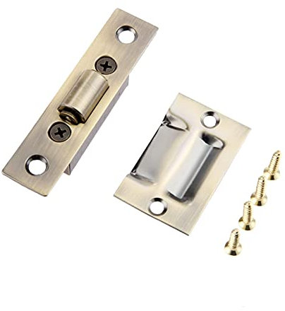 Torriegel, Sicherheitsschloss, Edelstahl-Türriegel, Schrank, Rollriegel, Holztürstopper, Möbelbeschläge, Silber/Bronze/Gold, Mehrzweck-Schlossbeschläge (Color : B)